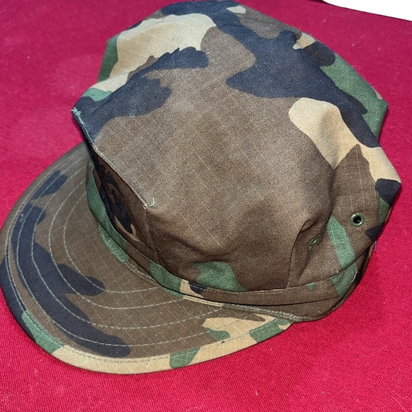 USA Army CAMOUFLAGE cap HAT ripstop tan black green brown large cotton Kentucky - Picture 4 of 11